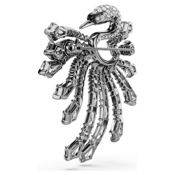 The Vienna Collection brooch Swan, White, Ruthenium plated - Image 6