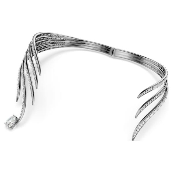 The Vienna Collection choker Feather, White, Ruthenium plated - Image 4
