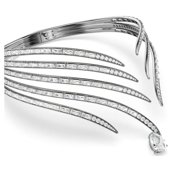 The Vienna Collection choker Feather, White, Ruthenium plated - Image 5