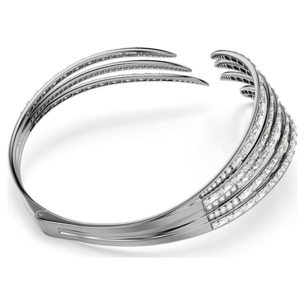 The Vienna Collection choker Feather, White, Ruthenium plated - Image 6