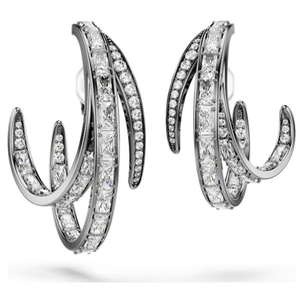 The Vienna Collection ear cuff set (3) Feather, White, Ruthenium plated - Image 3