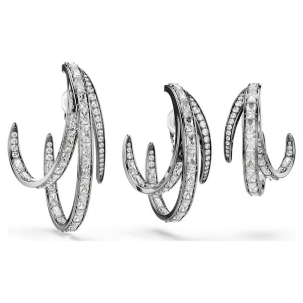 The Vienna Collection ear cuff set (3) Feather, White, Ruthenium plated - Image 4