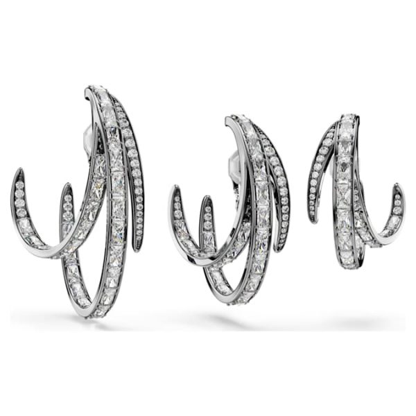 The Vienna Collection ear cuff set (3) Feather, White, Ruthenium plated - Image 8