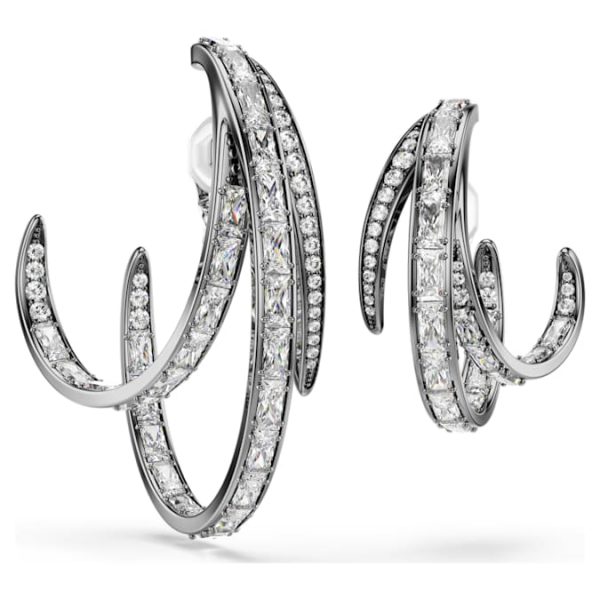 The Vienna Collection ear cuff set (3) Feather, White, Ruthenium plated - Image 2