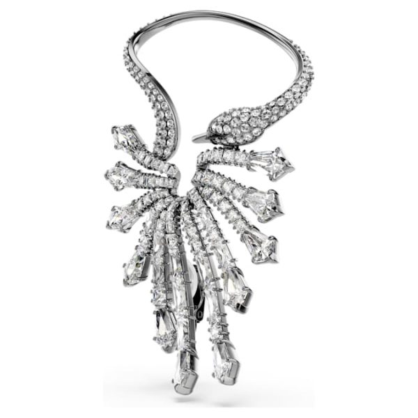 The Vienna Collection ear cuff Swan, White, Ruthenium plated - Image 3