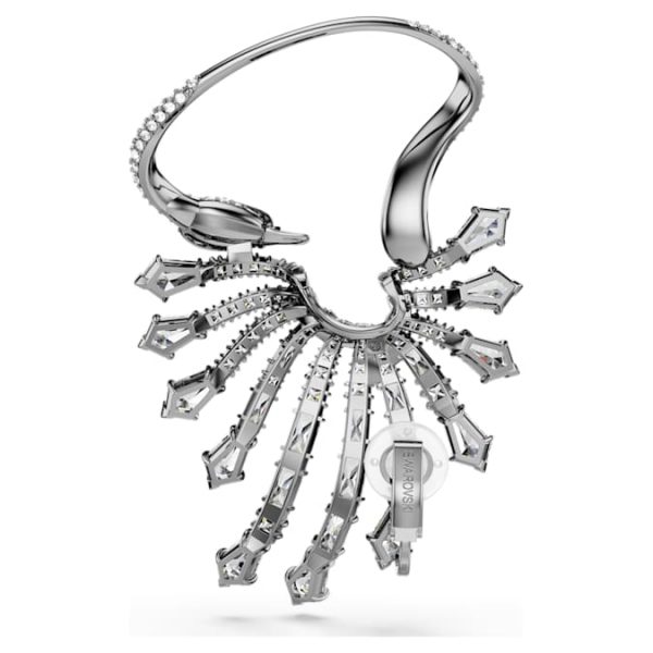 The Vienna Collection ear cuff Swan, White, Ruthenium plated - Image 5