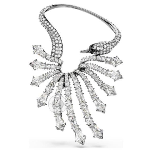 The Vienna Collection ear cuff Swan, White, Ruthenium plated - Image 6