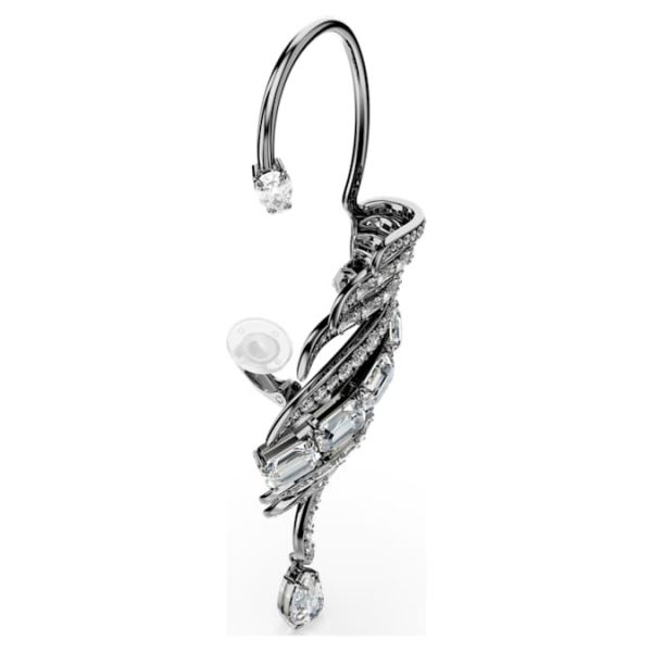 The Vienna Collection ear cuffs Feather, Large, White, Ruthenium plated - Image 4