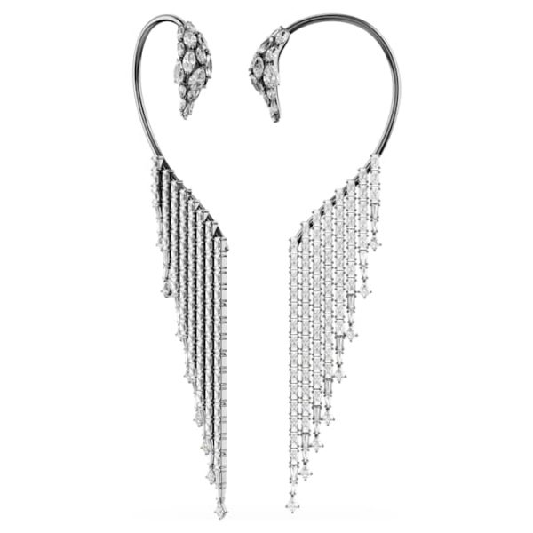 The Vienna Collection ear cuffs Swan, White, Ruthenium plated - Image 3
