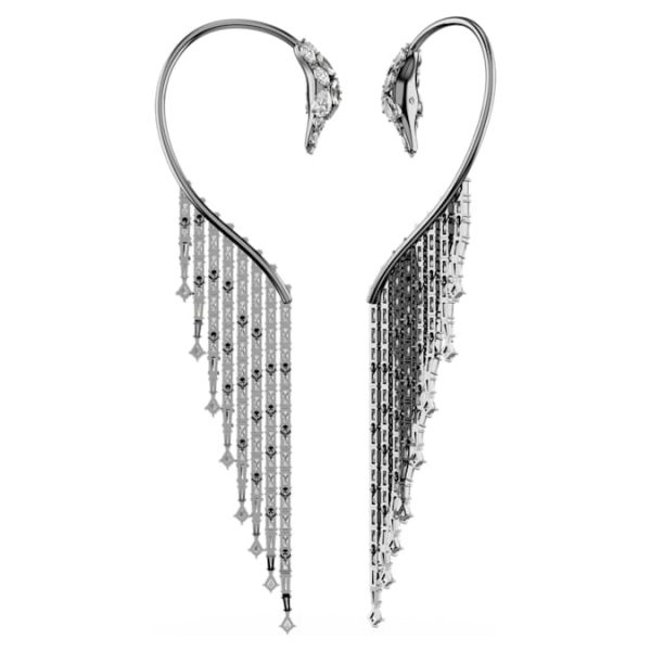 The Vienna Collection ear cuffs Swan, White, Ruthenium plated - Image 5