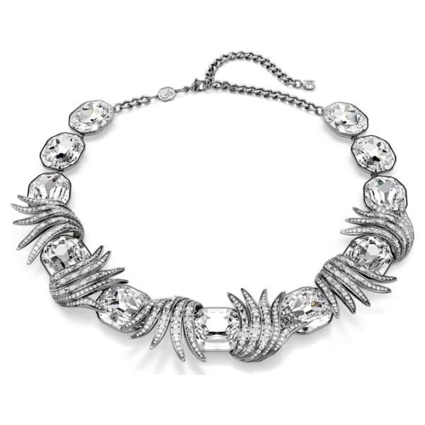 The Vienna Collection necklace Feather, White, Ruthenium plated - Image 2