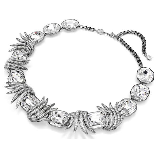 The Vienna Collection necklace Feather, White, Ruthenium plated - Image 3
