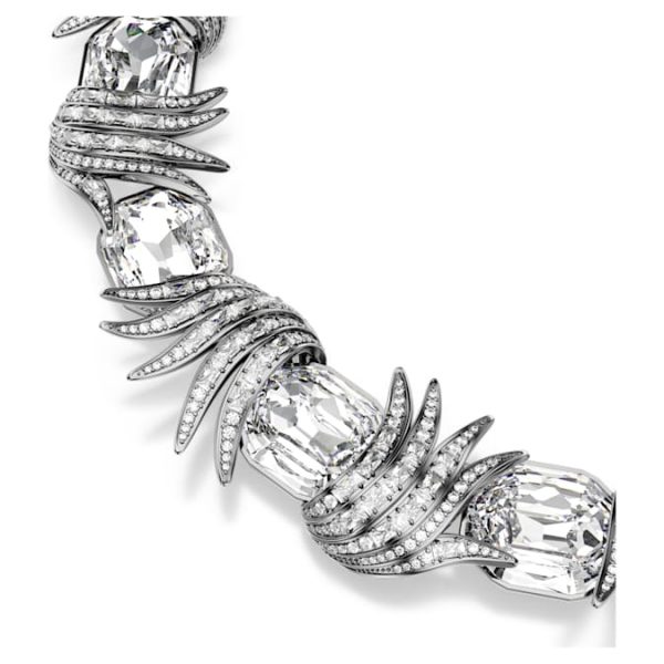 The Vienna Collection necklace Feather, White, Ruthenium plated - Image 5