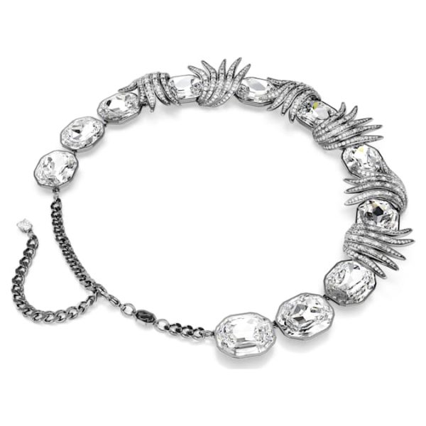The Vienna Collection necklace Feather, White, Ruthenium plated - Image 6