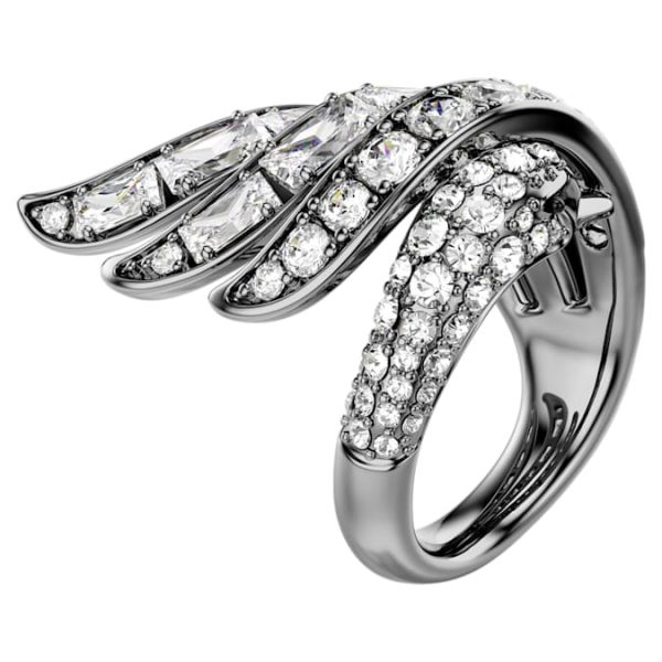 The Vienna Collection ring Swan, White, Ruthenium plated - Image 2