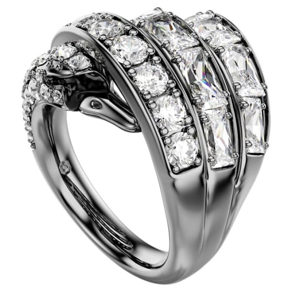 The Vienna Collection ring Swan, White, Ruthenium plated - Image 3