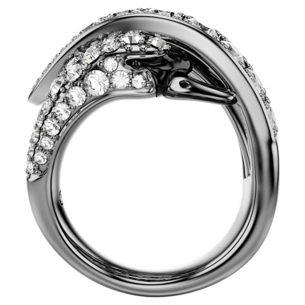 The Vienna Collection ring Swan, White, Ruthenium plated - Image 4
