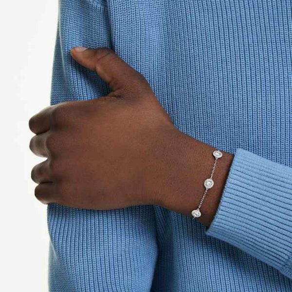 Una Angelic bracelet Round cut, Double sided motifs, White, Rhodium plated - Image 8
