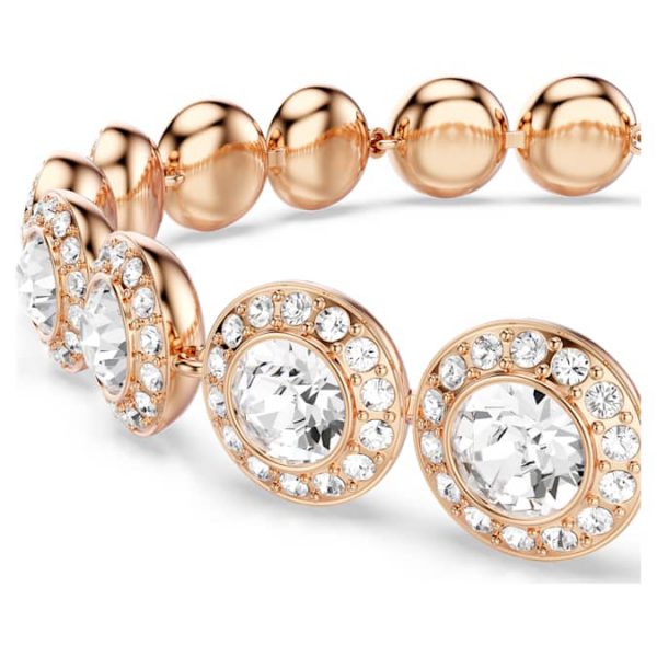 Una Angelic bracelet Round cut, Pavé, Medium, White, Rose gold-tone plated - Image 5