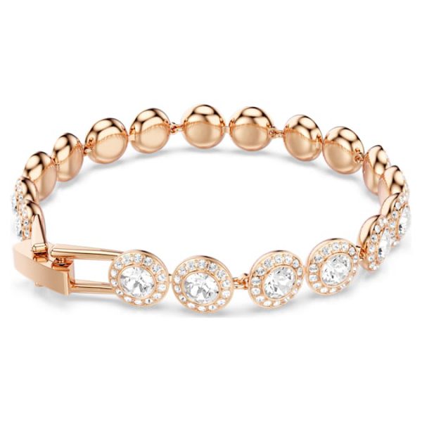 Una Angelic bracelet Round cut, Pavé, Medium, White, Rose gold-tone plated - Image 6