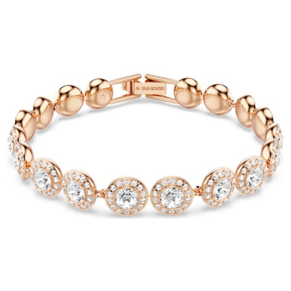 Una Angelic bracelet Round cut, Pavé, Medium, White, Rose gold-tone plated - Image 2