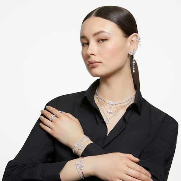 Una Angelic bracelet Round cut, Small, White, Rhodium plated - Image 7