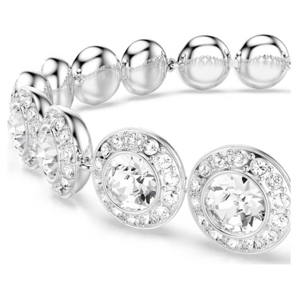 Una Angelic bracelet Round cut, White, Rhodium plated - Image 5