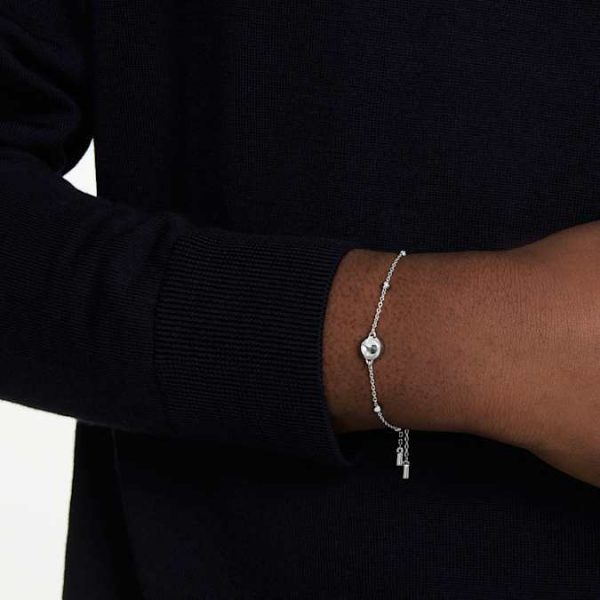 Una Angelic bracelet Round cut, White, Rhodium plated - Image 8