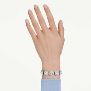Una Angelic bracelet White, Rhodium plated