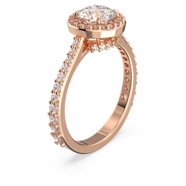 Una Angelic cocktail ring Round cut, Pavé, White, Rose gold-tone plated - Image 3