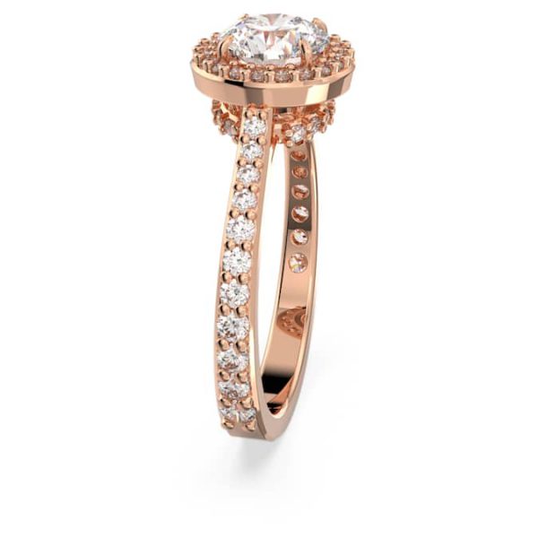 Una Angelic cocktail ring Round cut, Pavé, White, Rose gold-tone plated - Image 4
