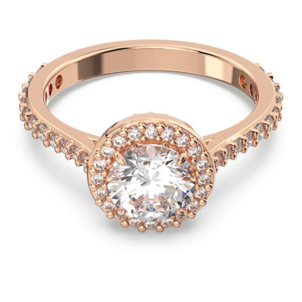 Una Angelic cocktail ring Round cut, Pavé, White, Rose gold-tone plated - Image 2