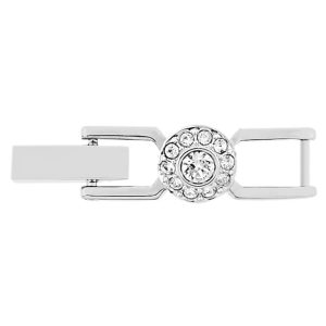 Una Angelic extender Round cut, White, Rhodium plated