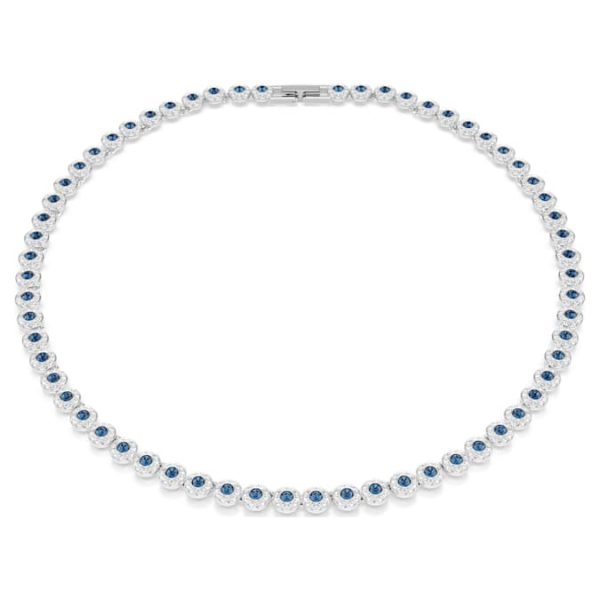 Una Angelic necklace Round cut, Blue, Rhodium plated - Image 2