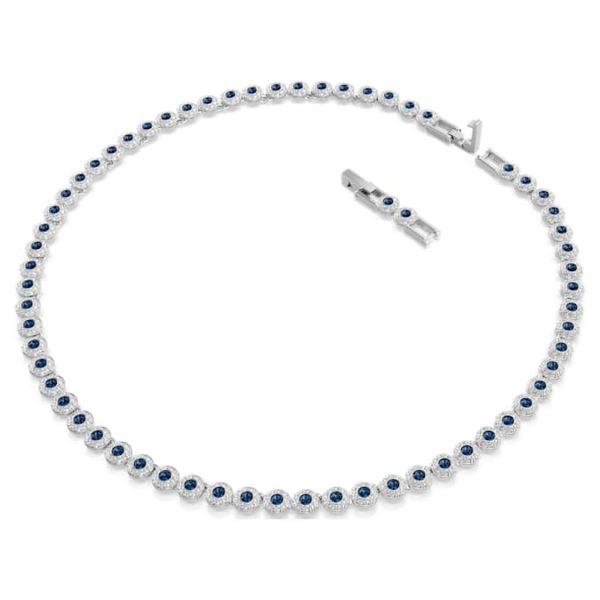 Una Angelic necklace Round cut, Blue, Rhodium plated - Image 3