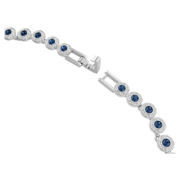 Una Angelic necklace Round cut, Blue, Rhodium plated - Image 4