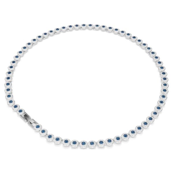 Una Angelic necklace Round cut, Blue, Rhodium plated - Image 6
