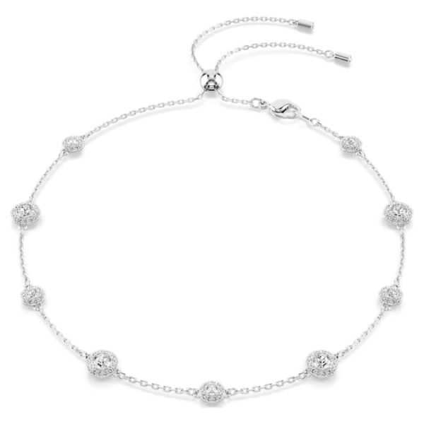 Una Angelic necklace Round cut, Double sided motifs, White, Rhodium plated - Image 2