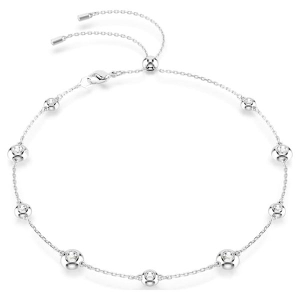 Una Angelic necklace Round cut, Double sided motifs, White, Rhodium plated - Image 3