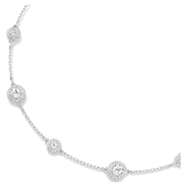 Una Angelic necklace Round cut, Double sided motifs, White, Rhodium plated - Image 4