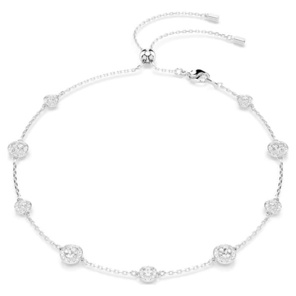 Una Angelic necklace Round cut, Double sided motifs, White, Rhodium plated - Image 8
