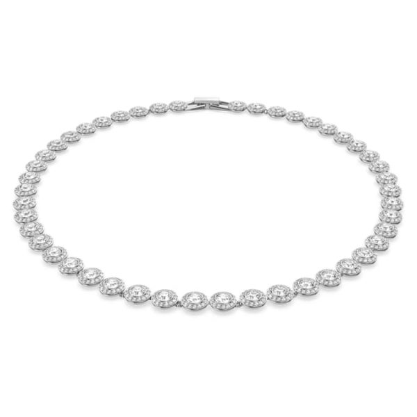 Una Angelic necklace Round cut, Medium, White, Rhodium plated - Image 2