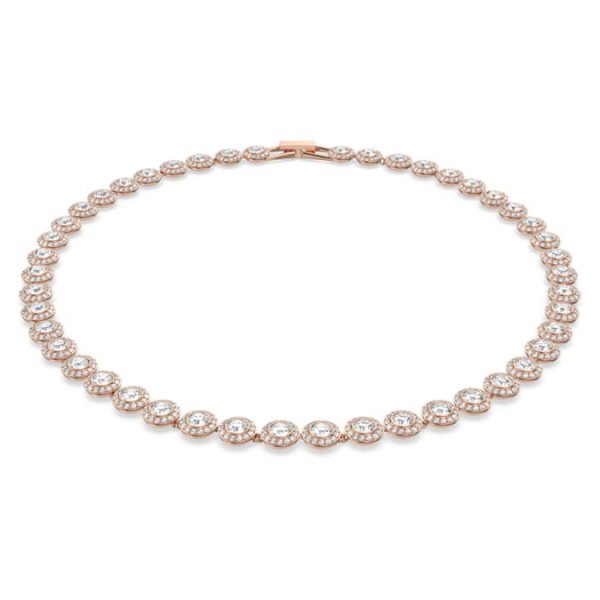 Una Angelic necklace Round cut, Medium, White, Rose gold-tone plated - Image 2