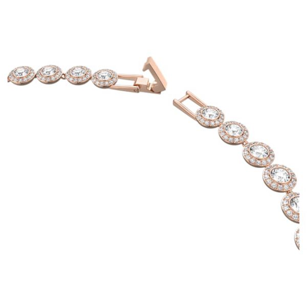 Una Angelic necklace Round cut, Medium, White, Rose gold-tone plated - Image 4