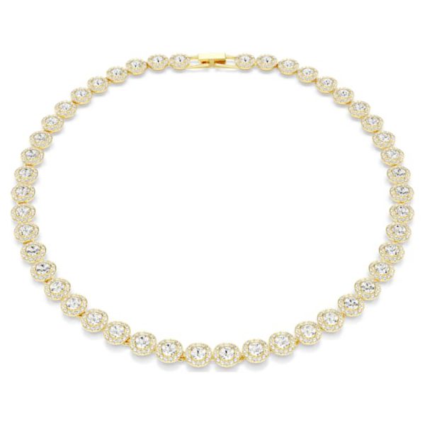 Una Angelic necklace Round cut, White, Gold-tone plated - Image 2
