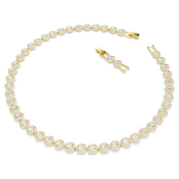 Una Angelic necklace Round cut, White, Gold-tone plated - Image 3
