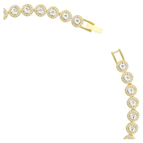 Una Angelic necklace Round cut, White, Gold-tone plated - Image 4