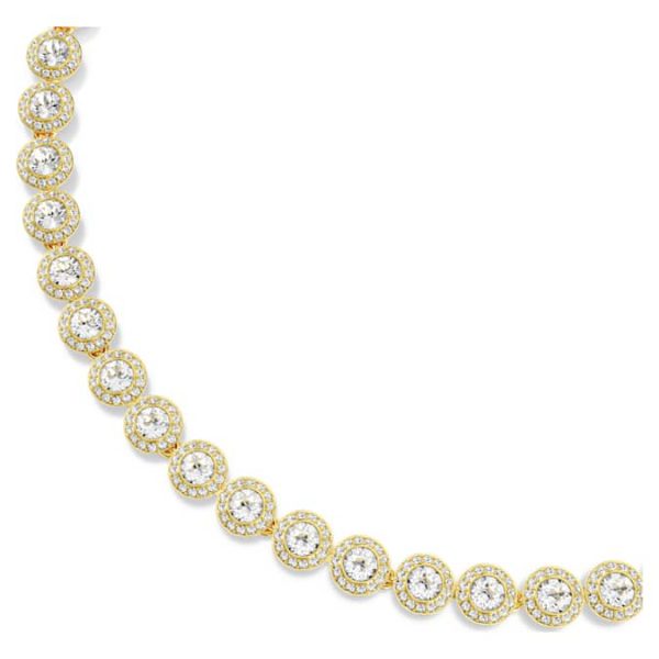 Una Angelic necklace Round cut, White, Gold-tone plated - Image 5