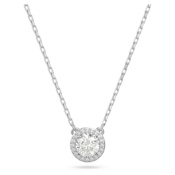 Una Angelic pendant Round cut, Pavé, White, Rhodium plated - Image 2