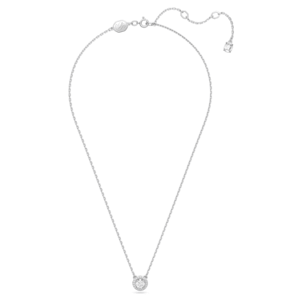 Una Angelic pendant Round cut, Pavé, White, Rhodium plated - Image 3